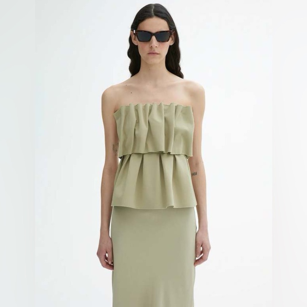 House of Dagmar Sculpted Tube Top Slate Green
